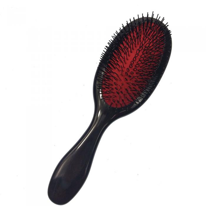 High Quality Small Size Paddle Cushion Nylon Bristle PU black Hair Brushes